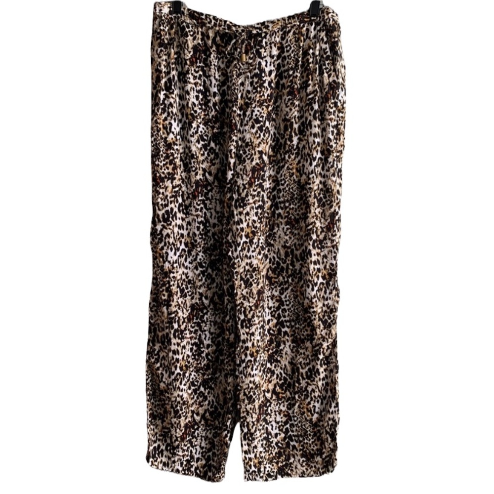 Chaus Cheetah Print Drawstring Dress Pants - Size Large